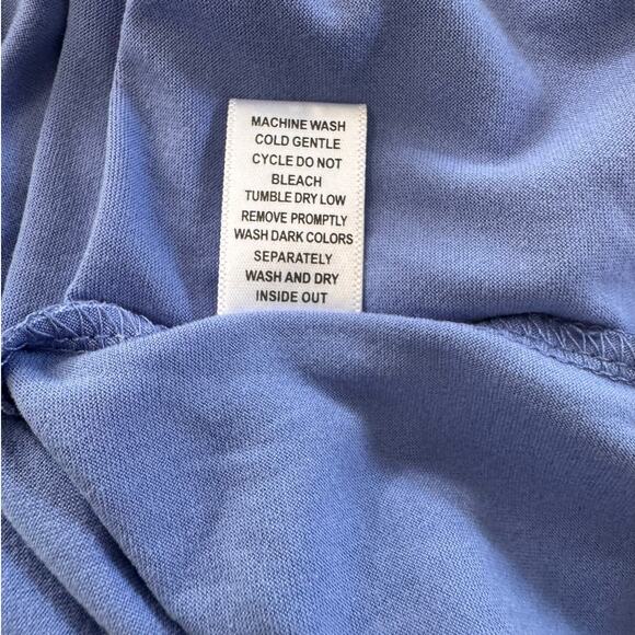 Hanes Large Cloud Knit Blue Comfort Sleep V Neck Short Sleeve Top NEW NWT - Picture 9 of 10